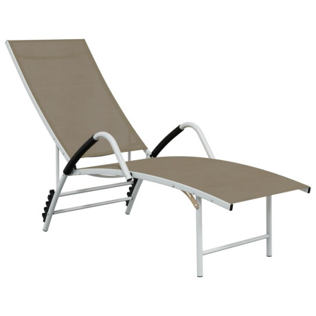 vidaXL Ligbed textileen en aluminium taupe afbeelding2 - 1