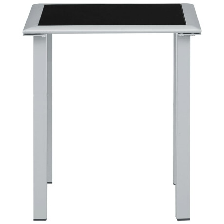 vidaXL Tuintafel 41x41x45 cm staal en glas zwart en zilverkleurig afbeelding2 - 1