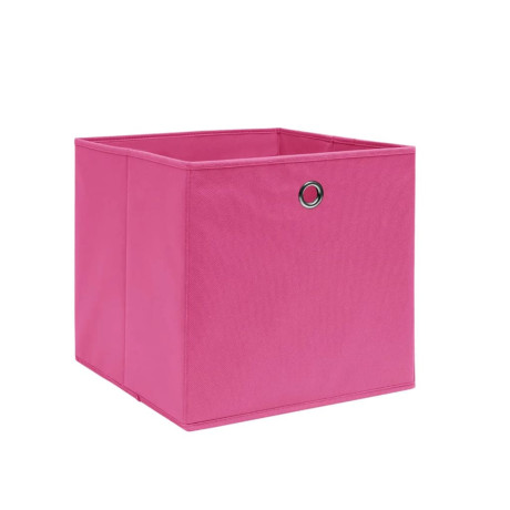 vidaXL Opbergboxen 4 st 28x28x28 cm nonwoven stof roze afbeelding2 - 1