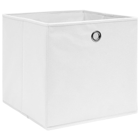 vidaXL Opbergboxen 10 st 28x28x28 cm nonwoven stof wit afbeelding2 - 1