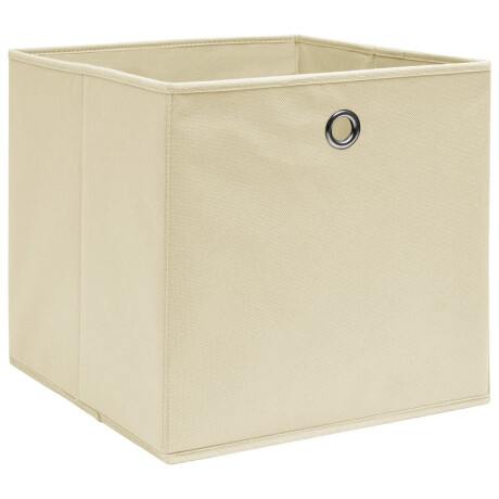 vidaXL Opbergboxen 10 st 28x28x28 cm nonwoven stof crèmekleurig afbeelding2 - 1