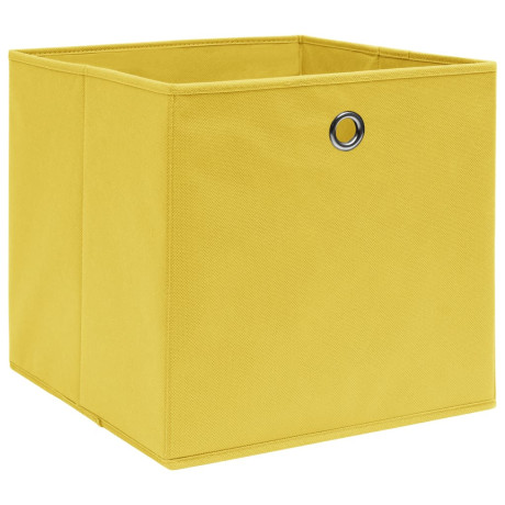 vidaXL Opbergboxen 4 st 28x28x28 cm nonwoven stof geel afbeelding2 - 1