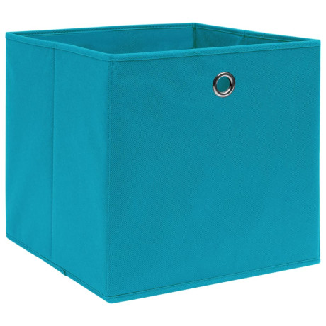 vidaXL Opbergboxen 4 st 28x28x28 cm nonwoven stof babyblauw afbeelding2 - 1