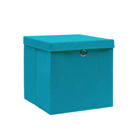 vidaXL Opbergboxen met deksel 4 st 28x28x28 cm babyblauw afbeelding2 - 1