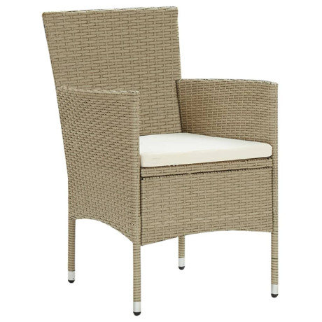 vidaXL Tuinstoelen 4 st poly rattan beige afbeelding2 - 1