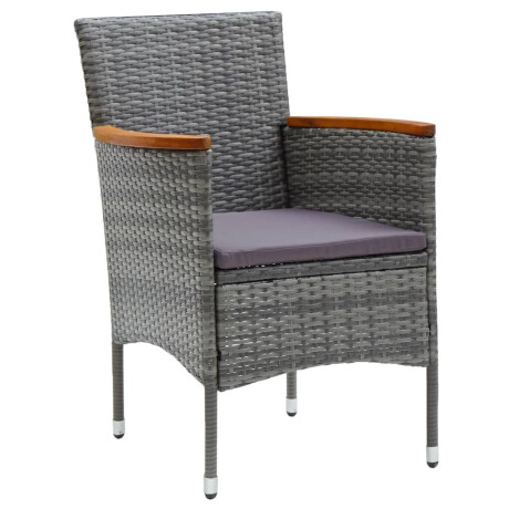 vidaXL Tuinstoelen 4 st poly rattan grijs afbeelding2 - 1