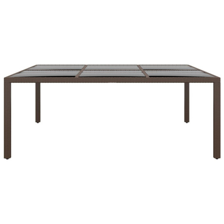 vidaXL Tuintafel met glazen blad 200x150x75 cm rattan bruin afbeelding2 - 1