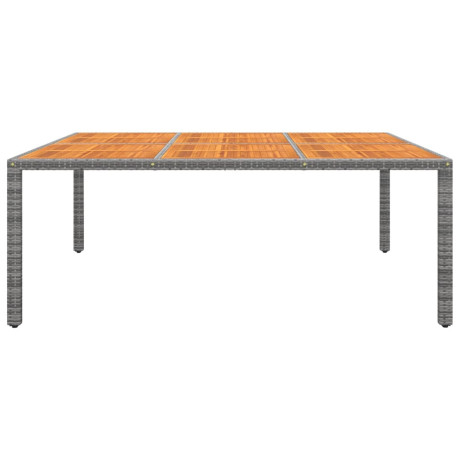 vidaXL Tuintafel 200x150x75 cm acaciahout en poly rattan grijs afbeelding2 - 1