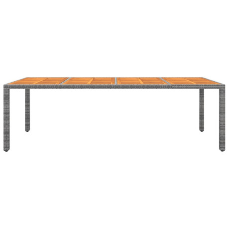 vidaXL Tuintafel 250x100x75 cm poly rattan en massief acaciahout grijs afbeelding2 - 1