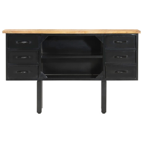 vidaXL Dressoir 110x30x65 cm massief ruw mangohout en staal afbeelding2 - 1