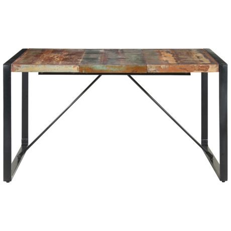 vidaXL Eettafel 140x140x75 cm massief gerecycled hout afbeelding2 - 1