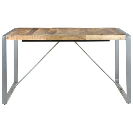 vidaXL Eettafel 140x140x75 cm ruw mangohout afbeelding2 - 1