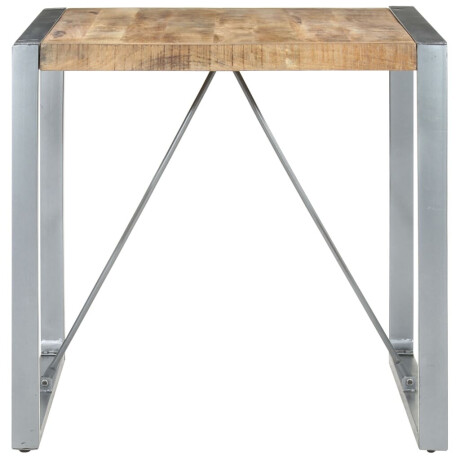 vidaXL Eettafel 80x80x75 cm ruw mangohout afbeelding2 - 1
