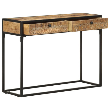 vidaXL Wandtafel 100x35x75 cm massief mangohout afbeelding2 - 1
