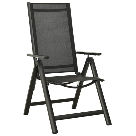 vidaXL Tuinstoelen 2 st inklapbaar textileen aluminium zwart afbeelding2 - 1