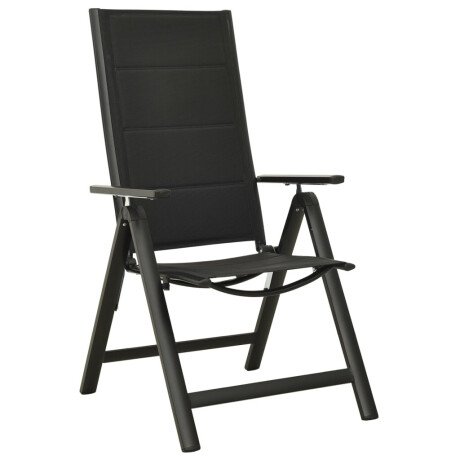 vidaXL Tuinstoelen 2 st inklapbaar textileen aluminium zwart afbeelding2 - 1