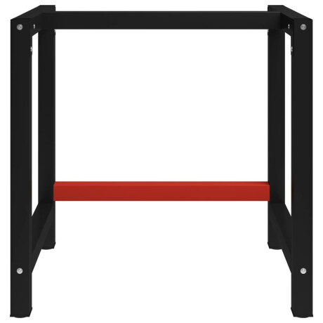 vidaXL Werkbankframe 80x57x79 cm metaal zwart en rood afbeelding2 - 1