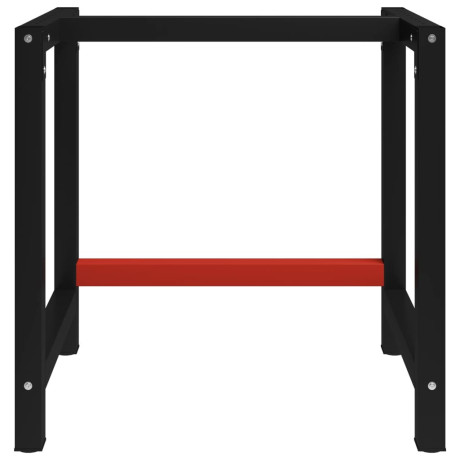 vidaXL Werkbankframe 80x57x79 cm metaal zwart en rood afbeelding2 - 1