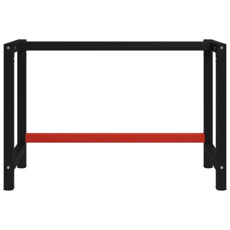 vidaXL Werkbankframe 120x57x79 cm metaal zwart en rood afbeelding2 - 1