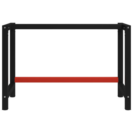 vidaXL Werkbankframe 120x57x79 cm metaal zwart en rood afbeelding2 - 1