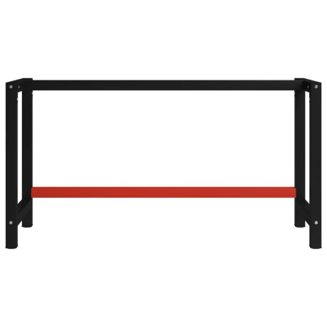 vidaXL Werkbankframe 150x57x79 cm metaal zwart en rood afbeelding2 - 1