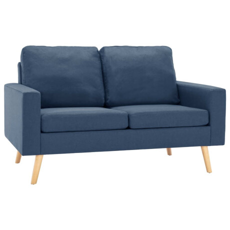 vidaXL 2-delig Bankstel stof blauw afbeelding2 - 1