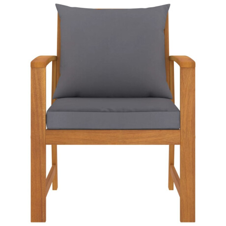 vidaXL Tuinstoelen 2 st met donkergrijs kussen massief acaciahout afbeelding2 - 1