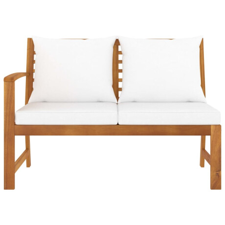 vidaXL Tuinbank met crèmekleurig kussen 114,5 cm massief acaciahout afbeelding2 - 1