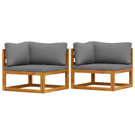 vidaXL Hoekbanken 2 st met kussens sectioneel donkergrijs afbeelding2 - 1