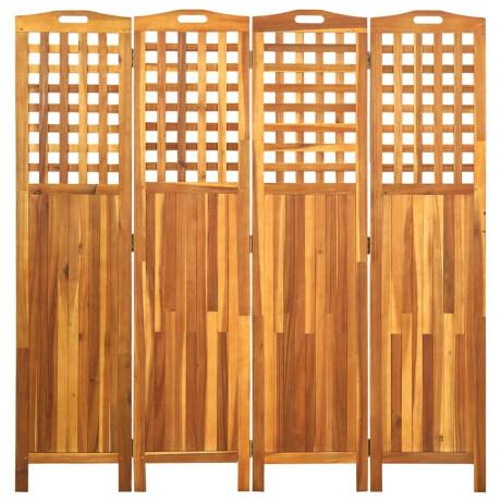 vidaXL Kamerscherm met 4 panelen 161x2x170 cm massief acaciahout afbeelding2 - 1