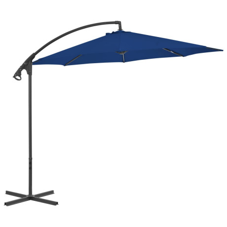 vidaXL Zweefparasol met stalen paal 300 cm azuurblauw afbeelding2 - 1