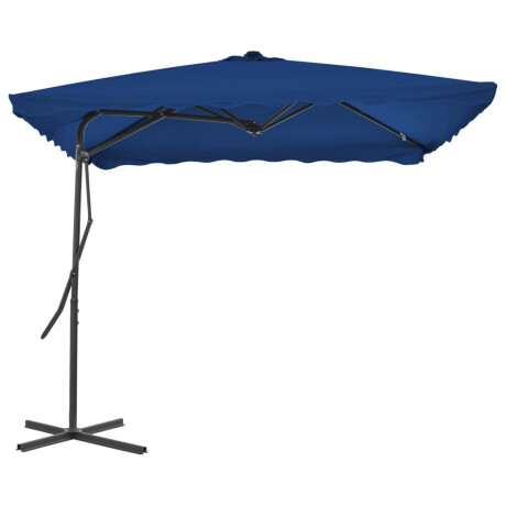 vidaXL Parasol met stalen paal 250x250x230 cm blauw afbeelding2 - 1