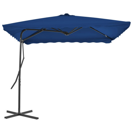 vidaXL Parasol met stalen paal 250x250x230 cm blauw afbeelding2 - 1