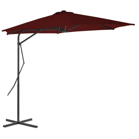 vidaXL Parasol met stalen paal 300x230 cm bordeauxrood afbeelding2 - 1