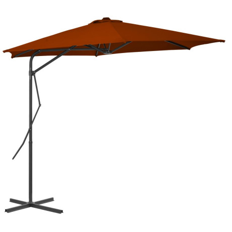 vidaXL Parasol met stalen paal 300x230 cm terracottakleurig afbeelding2 - 1