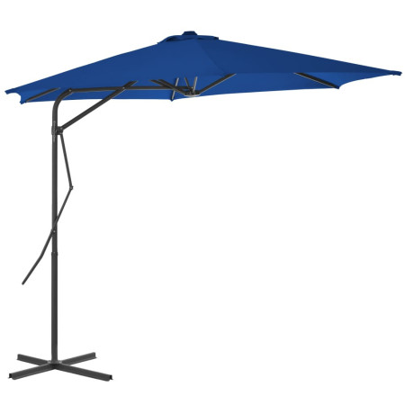 vidaXL Parasol met stalen paal 300x230 cm blauw afbeelding2 - 1