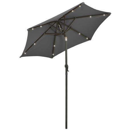 vidaXL Parasol met LED-verlichting 200x211 cm aluminium antracietkleur afbeelding2 - 1