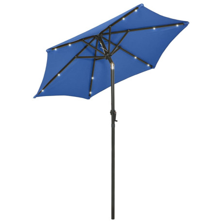 vidaXL Parasol met LED-verlichting 200x211 cm aluminium azuurblauw afbeelding2 - 1