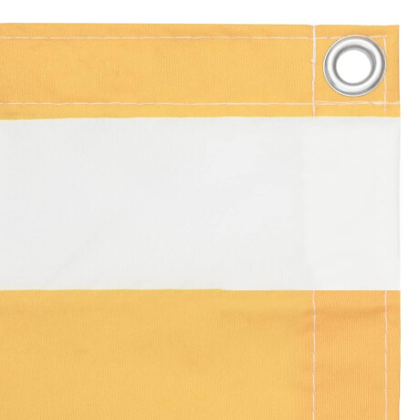 vidaXL Balkonscherm 75x500 cm oxford stof wit en geel afbeelding2 - 1