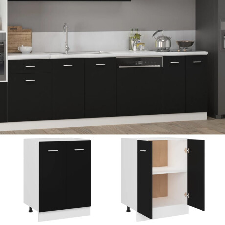 vidaXL Onderkast Lyon 60x46x81,5 cm bewerkt hout zwart afbeelding2 - 1