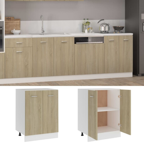 vidaXL Onderkast Lyon 60x46x81,5 cm bewerkt hout sonoma eikenkleurig afbeelding2 - 1
