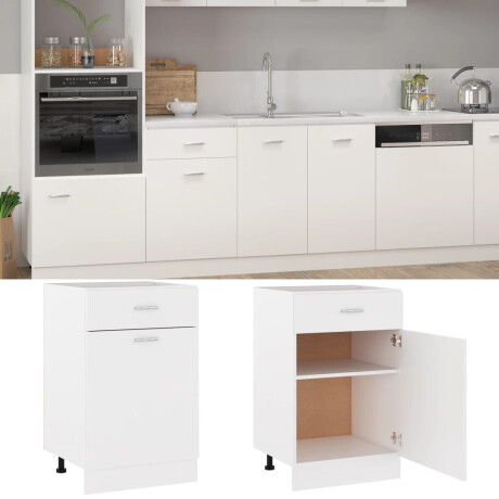 vidaXL Onderkast met lade Lyon 50x46x81,5 cm bewerkt hout wit afbeelding2 - 1