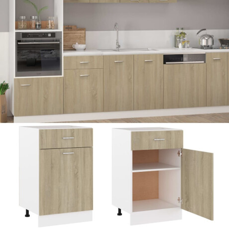 vidaXL Onderkast met lade Lyon 50x46x81,5 cm sonoma eikenkleur afbeelding2 - 1