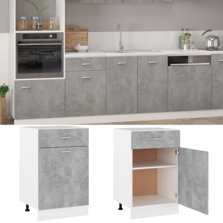 vidaXL Onderkast met lade Lyon 50x46x81,5 cm bewerkt hout betongrijs afbeelding2 - 1