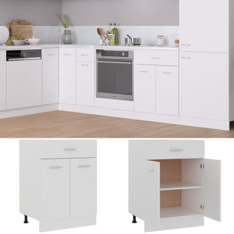 vidaXL Onderkast met lade Lyon 60x46x81,5 cm bewerkt hout wit afbeelding2 - 1