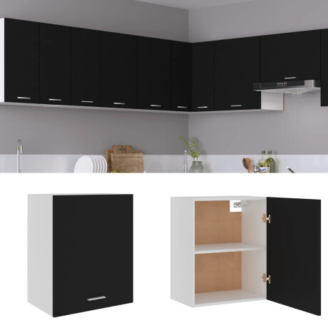 vidaXL Hangkast Lyon 50x31x60 cm bewerkt hout zwart afbeelding2 - 1