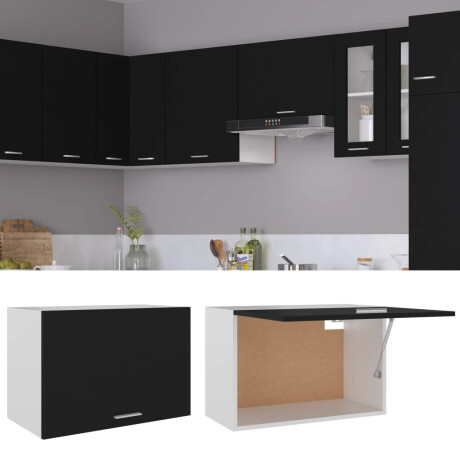 vidaXL Hangkast Lyon 60x31x40 cm bewerkt hout zwart afbeelding2 - 1