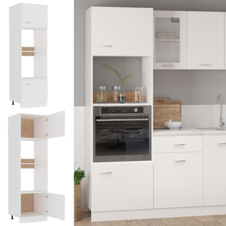 vidaXL Magnetronkast Lyon 60x57x207 cm bewerkt hout wit afbeelding2 - 1