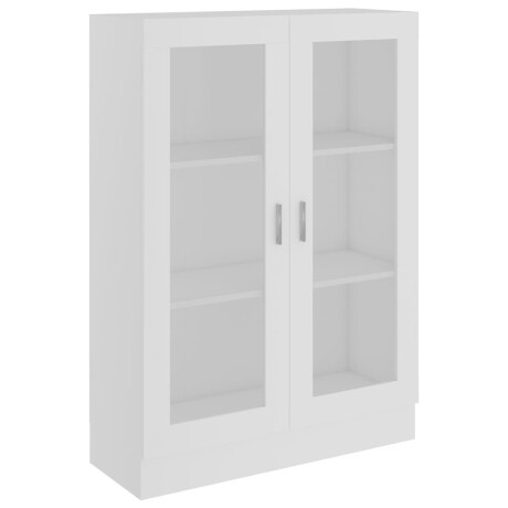 vidaXL Vitrinekast 82,5x30,5x115 cm bewerkt hout wit afbeelding2 - 1