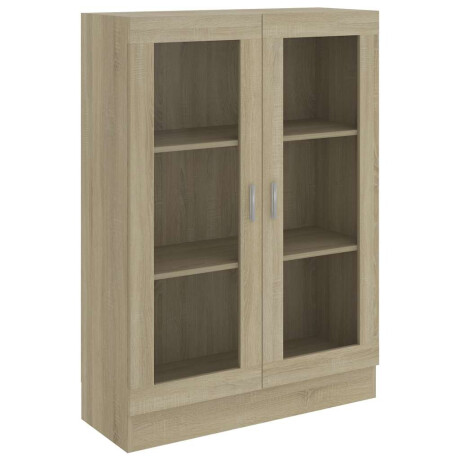 vidaXL Vitrinekast 82,5x30,5x115 cm bewerkt hout sonoma eikenkleurig afbeelding2 - 1